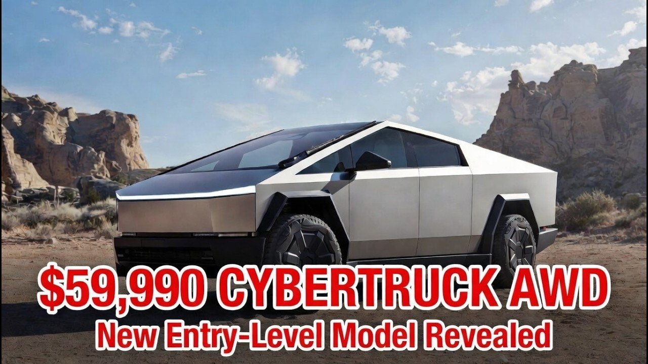 Tesla Cybertruck in stainless steel exterior