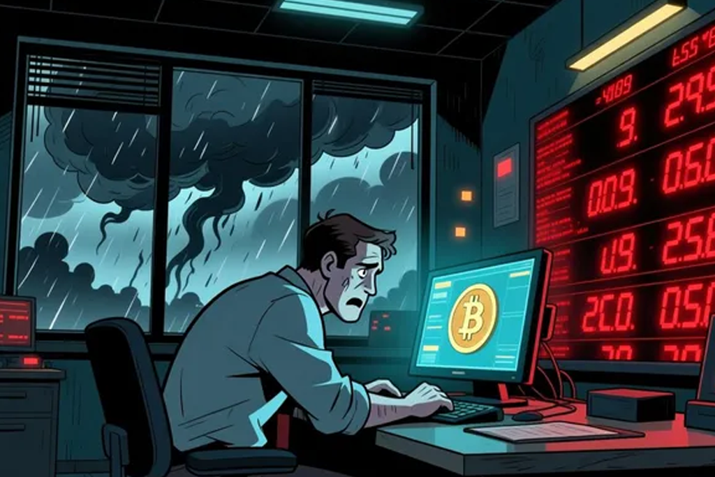 Bitcoin price crash chart showing liquidation levels