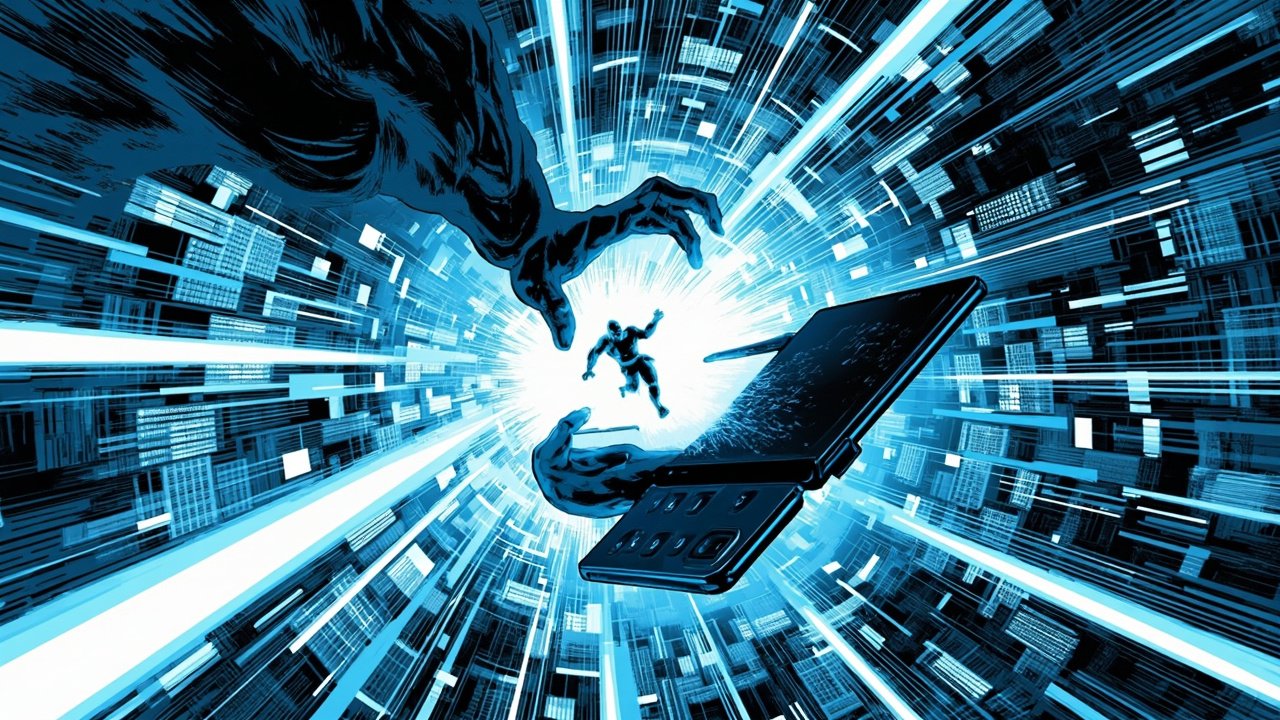 Samsung Galaxy Z Fold 8 official release DC comic style hero illustration