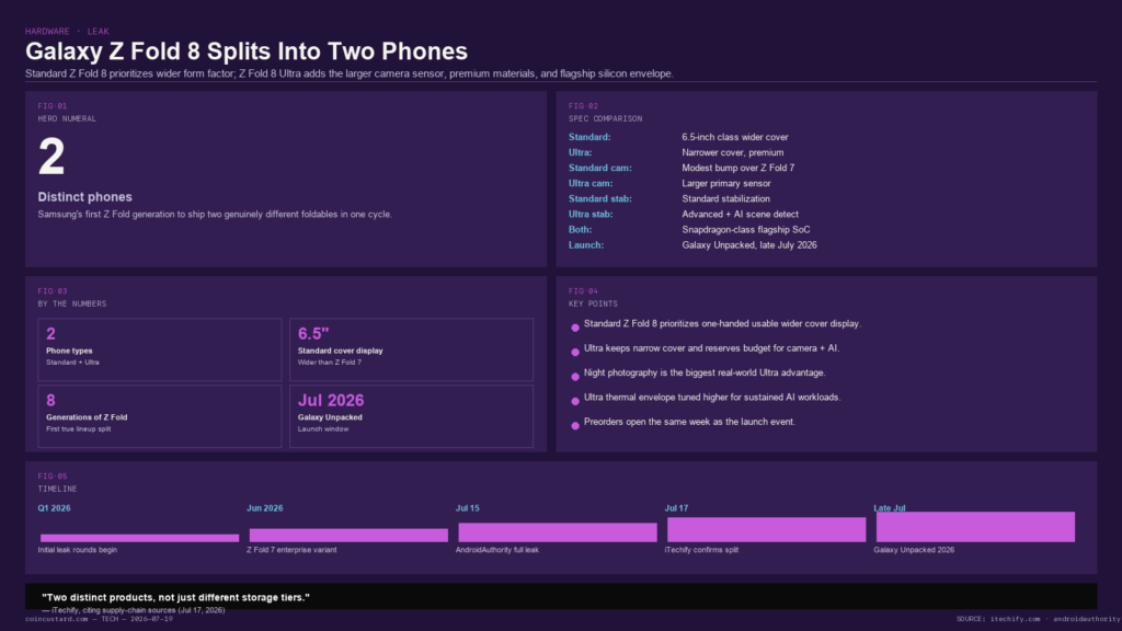 Hero infographic for Galaxy Z Fold 8 Ultra specs story