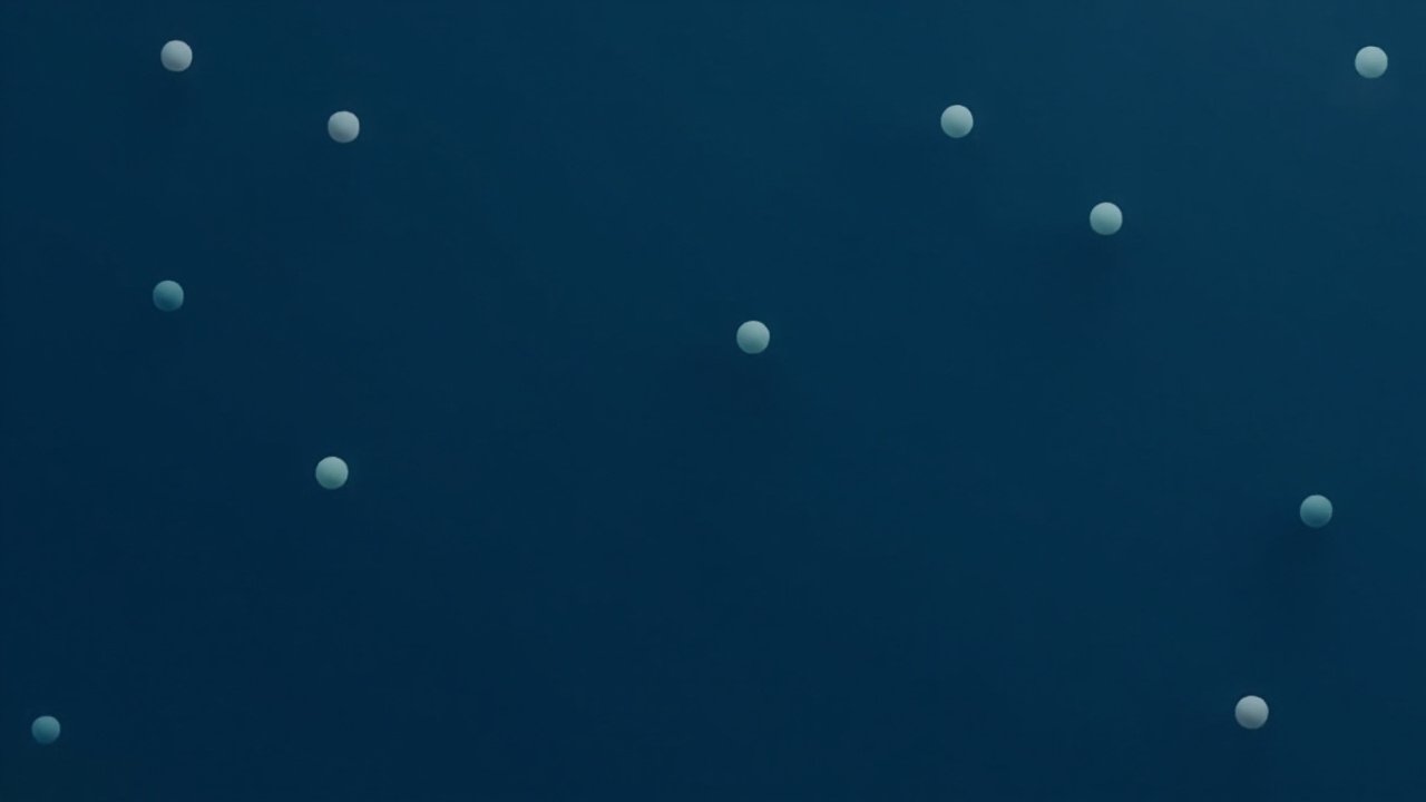 Minimal abstract editorial illustration for Generalist AI GEN-1.5 robot learning, showing small teal dots on a deep navy and slate gray background.