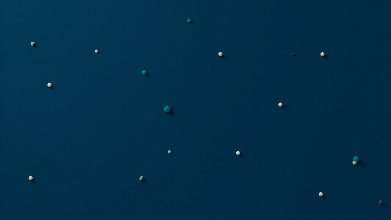 Muted navy blue editorial graphic with small slate gray and warm white dots symbolising OpenAI president AI security defences commentary.