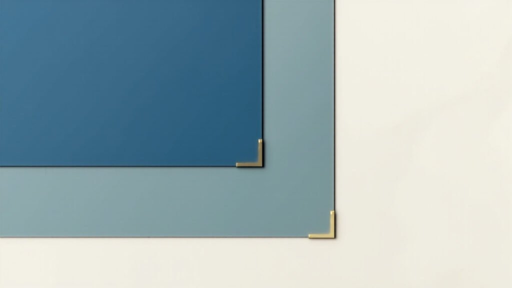 Overlapping translucent navy and slate rectangles representing a multi-stage agentic security archit