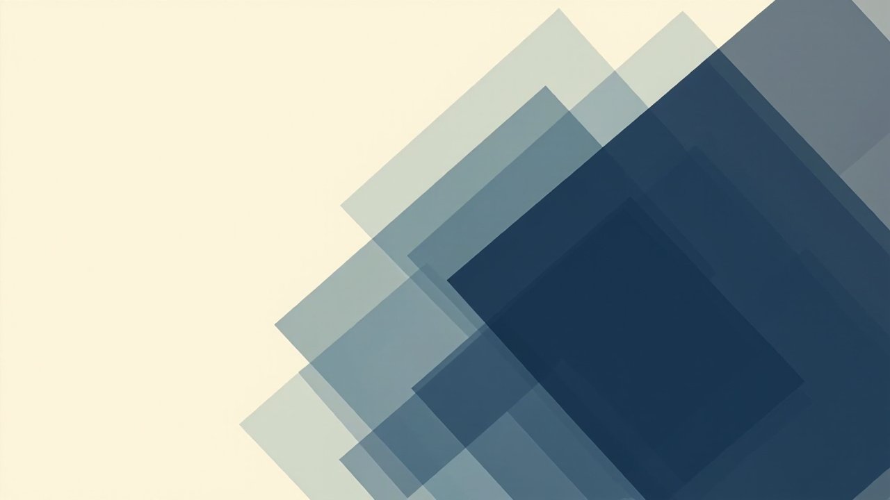 Overlapping translucent rectangular slabs in muted institutional colors representing voluntary AI safety framework