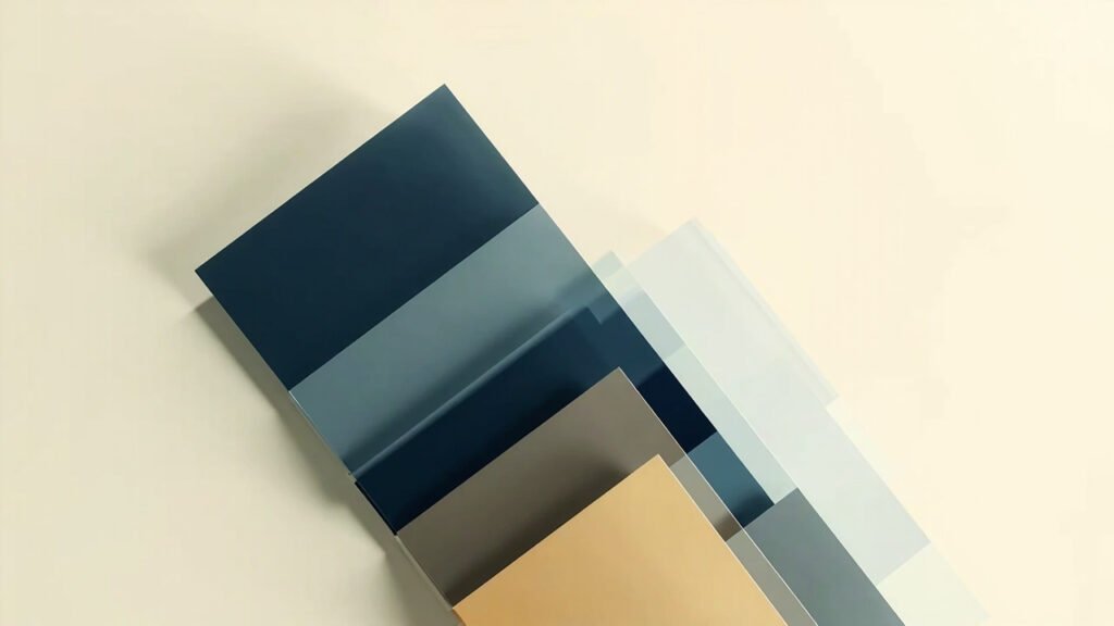 Stacked overlapping translucent rectangular slabs forming a downward diagonal cascade representing the pricing tiers of competing frontier coding agents