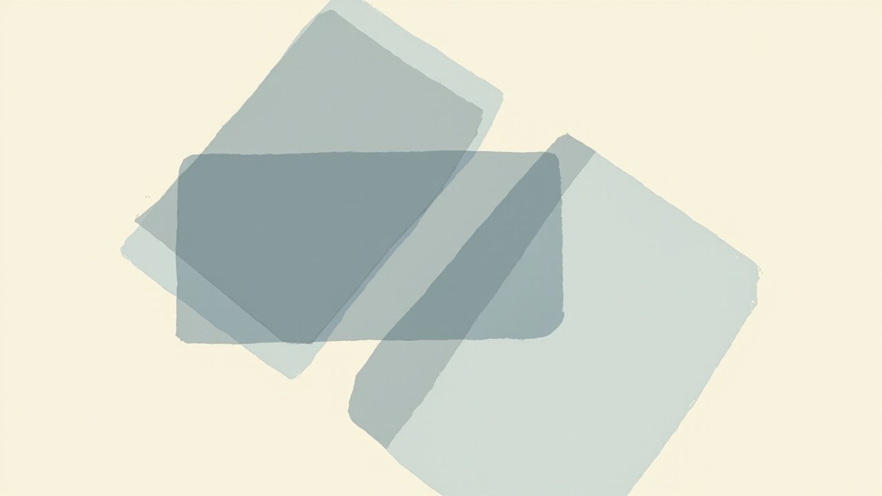 Abstract layered geometric composition representing layered AI security boundaries with overlapping translucent rectangles in navy and slate blue tones