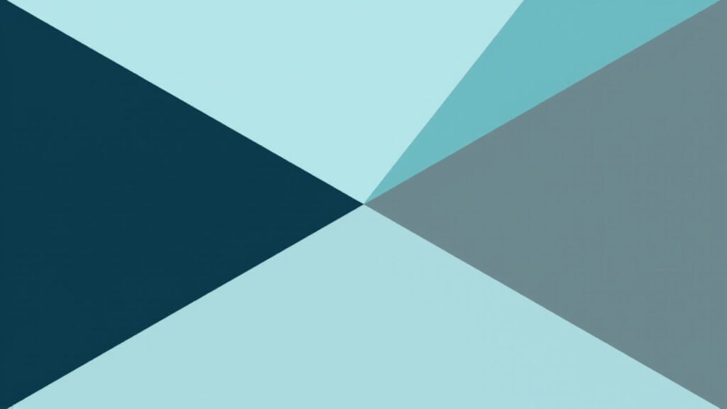 Abstract geometric shapes representing two AI models converging on a central frontier, symbolizing competitive pressure on top-tier AI labs