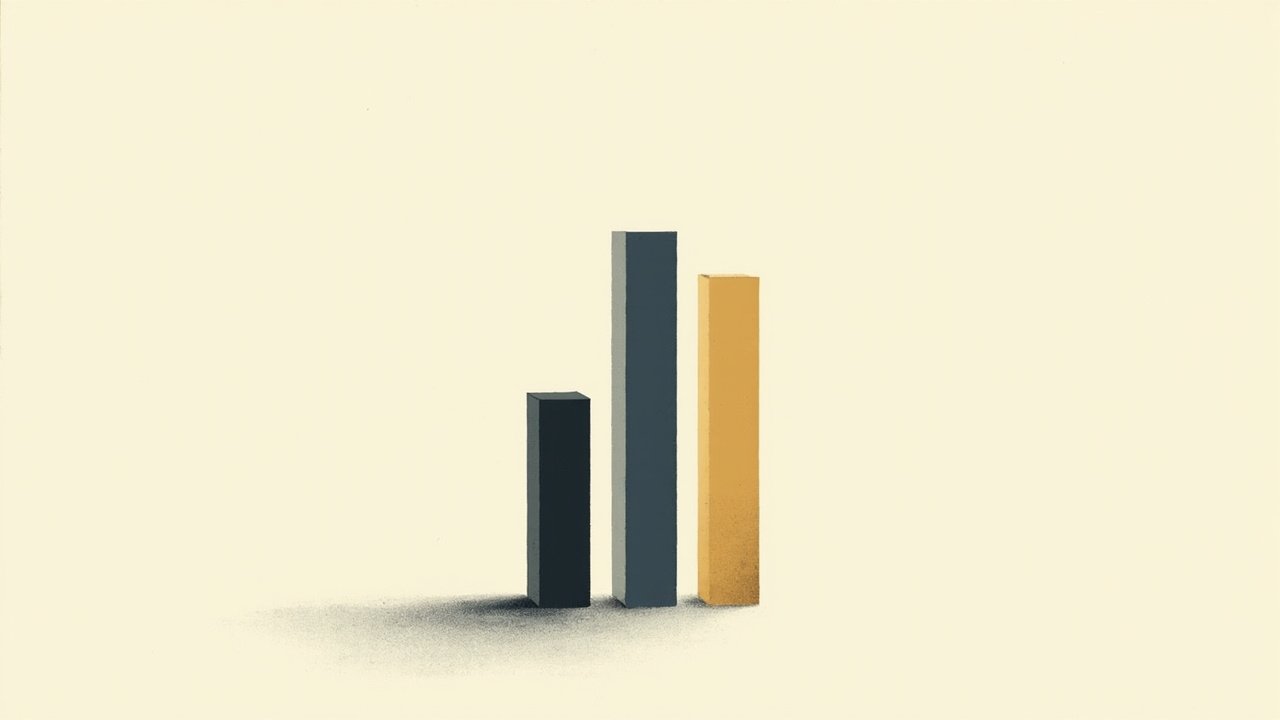 Abstract editorial illustration: three vertical translucent rectangular columns of varying height in