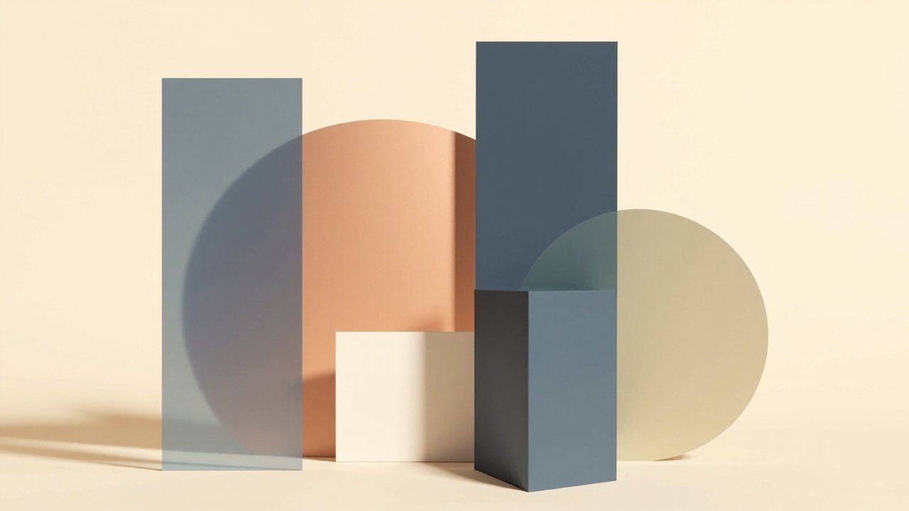 Three tall translucent columns in navy, slate and muted copper representing Circle's institutional A