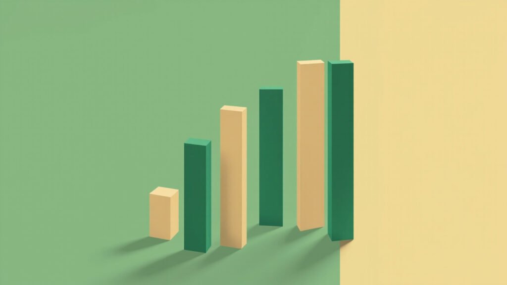 Five tall narrow rectangles of varying heights in deep green and warm sand tones representing cross-border transfer thresholds