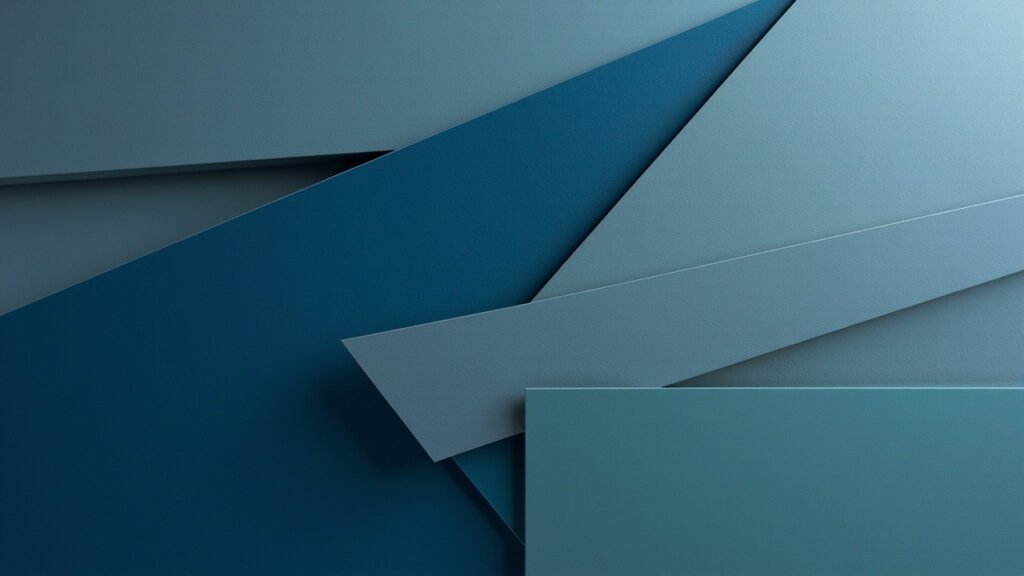 Angular slab composition with thin directional line representing foundry process and packaging flow
