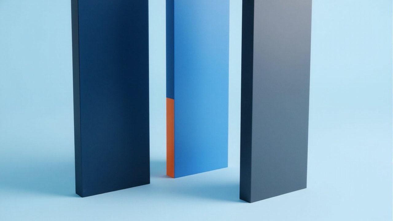 Three tall blue and gray blocks with orange accent representing a semiconductor market rebound