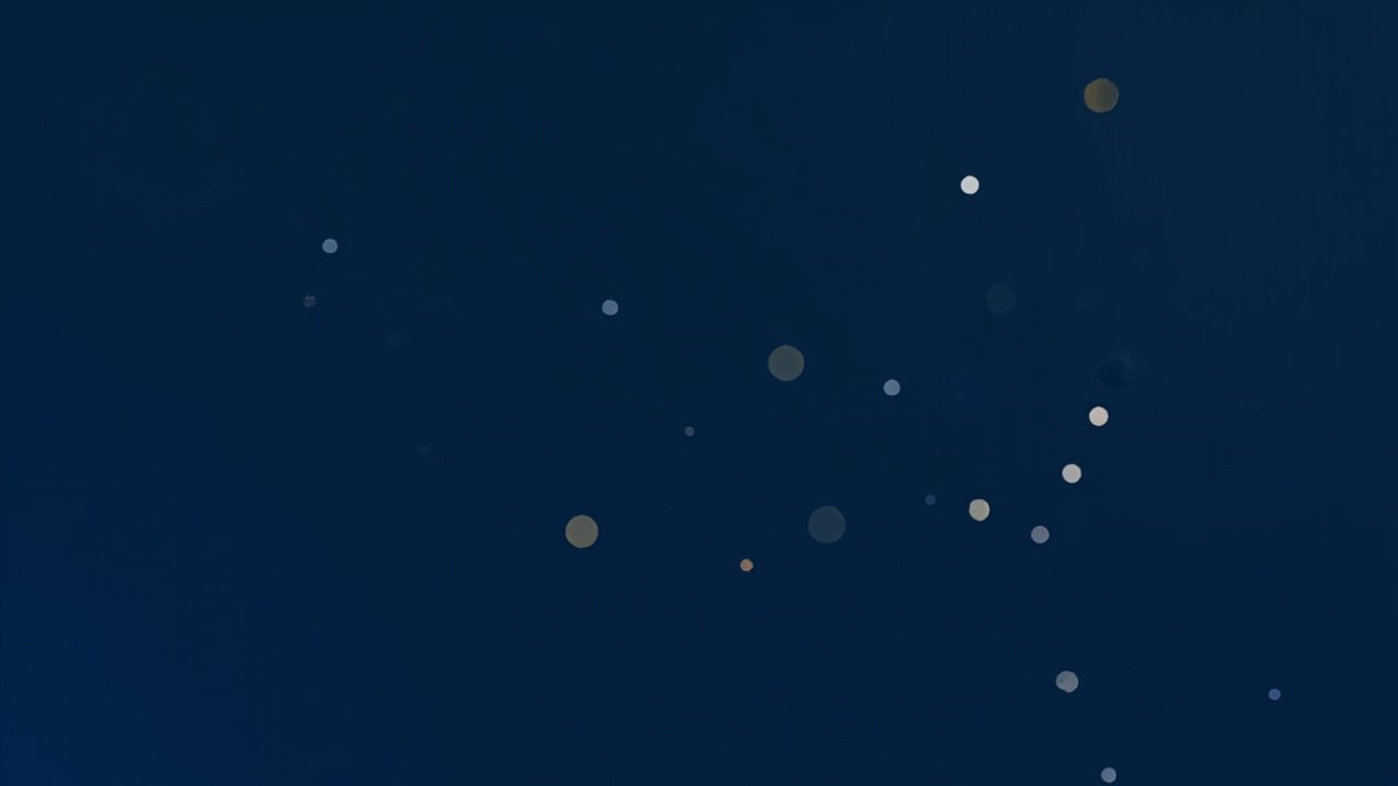 Abstract editorial image with small muted gold dots and one warm accent dot on a deep navy blue background, illustrating Bitcoin price 76000 ETF inflows.