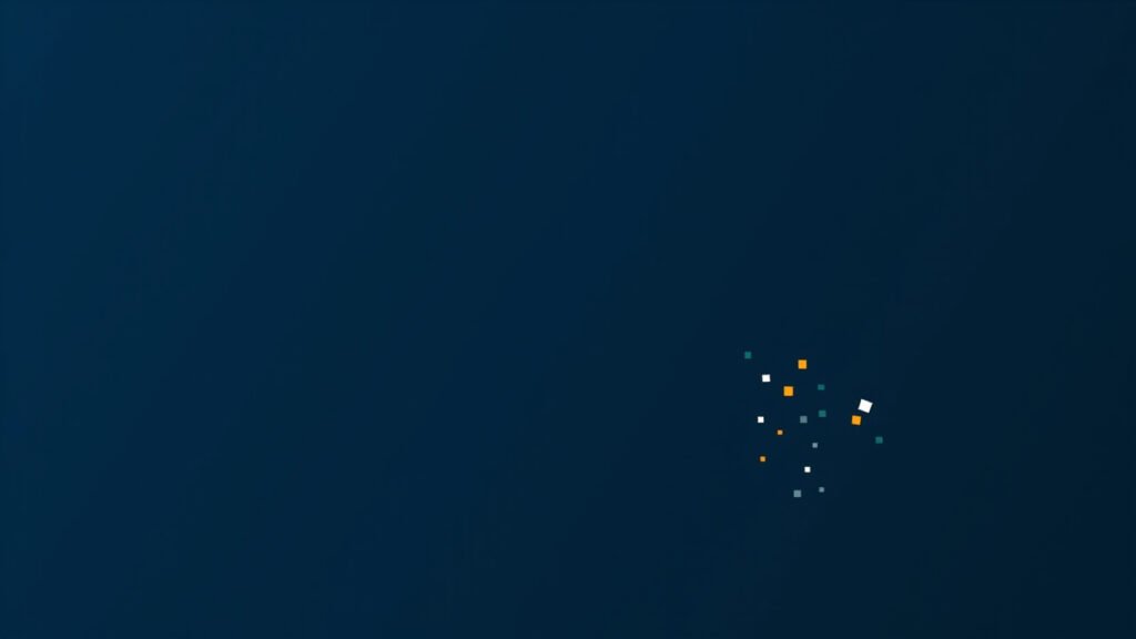 Abstract editorial image with scattered small dots in slate gray representing Samsung $80B AI chip windfall.