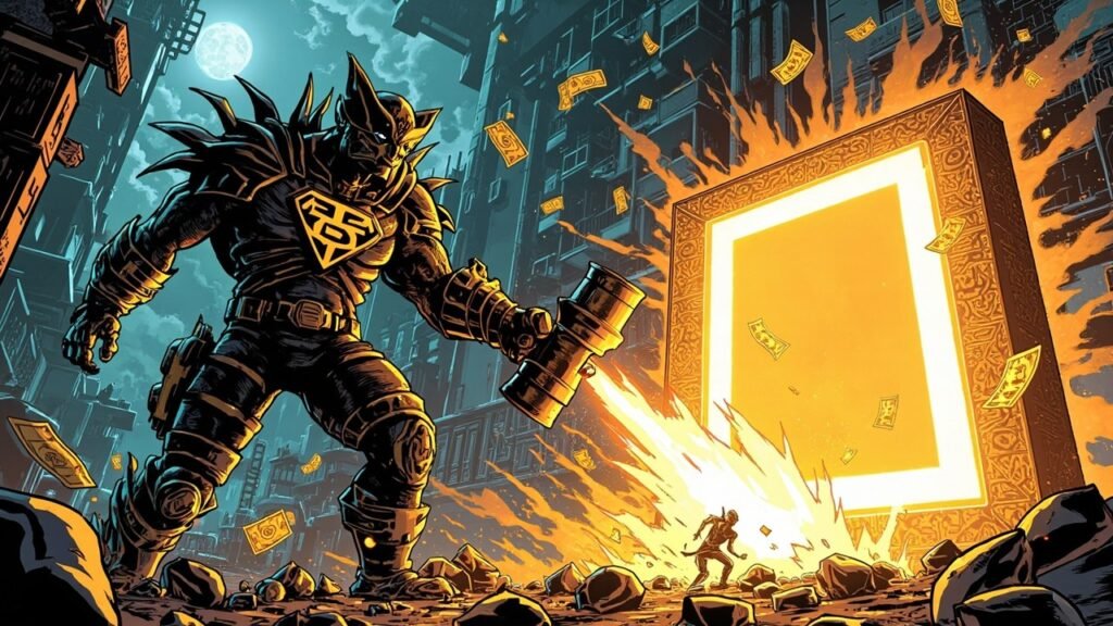 Modern comic book cover illustration for tech beat