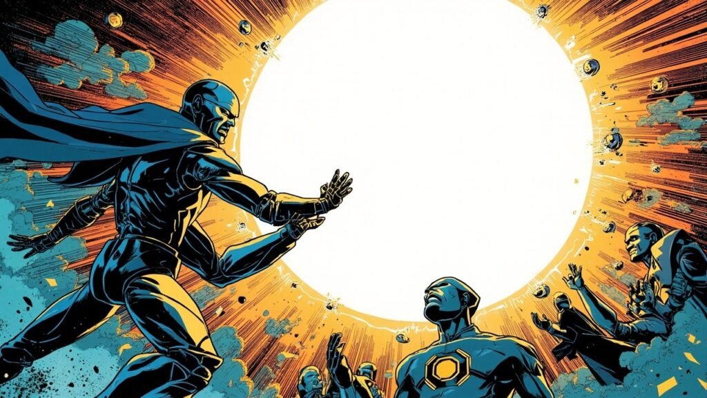 Modern comic book cover illustration for ai beat