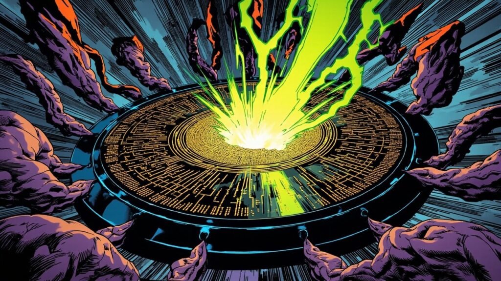 Comic book cover illustration: TSMC Q3 Revenue Surges 51% to $48.4B as Nvidia Overtakes Apple