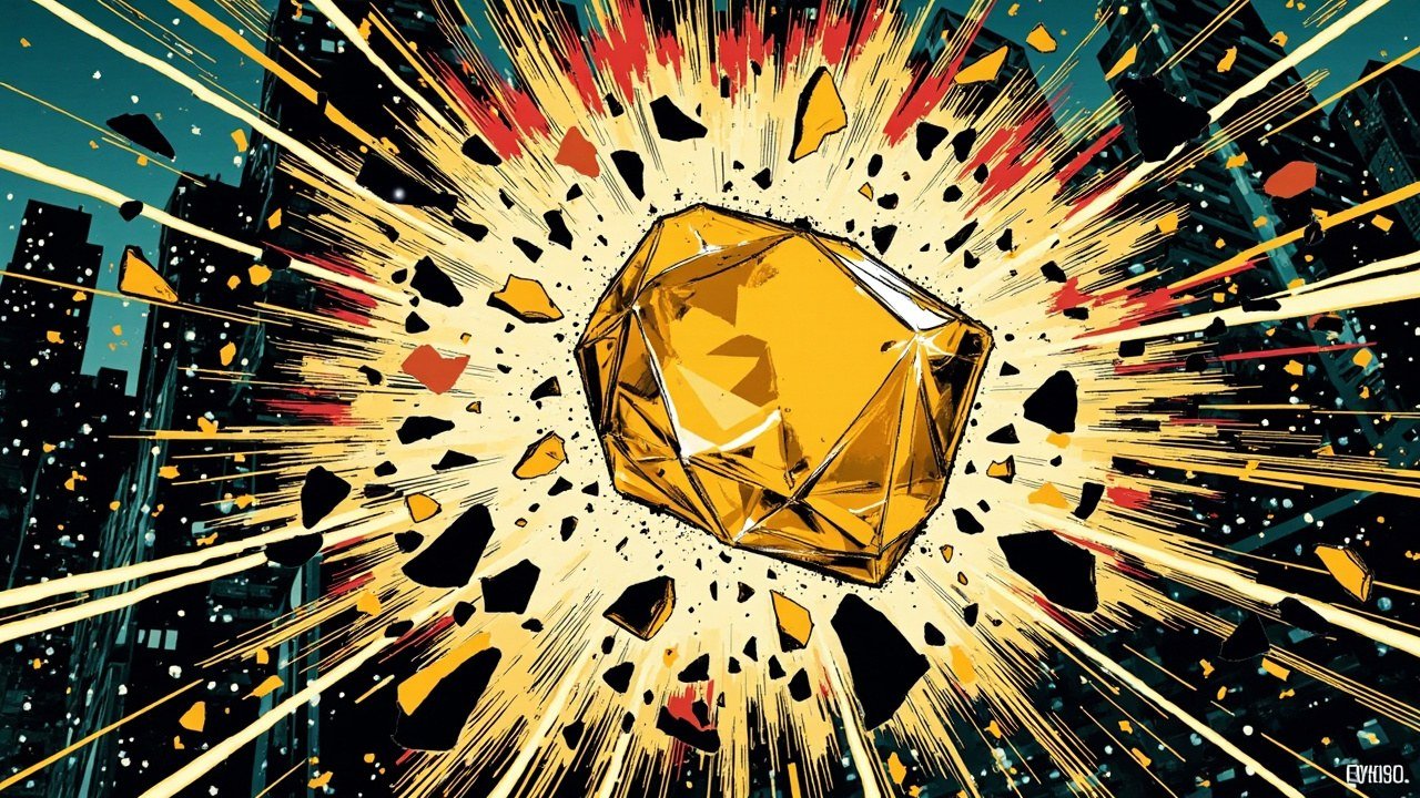 Comic book cover for crypto article