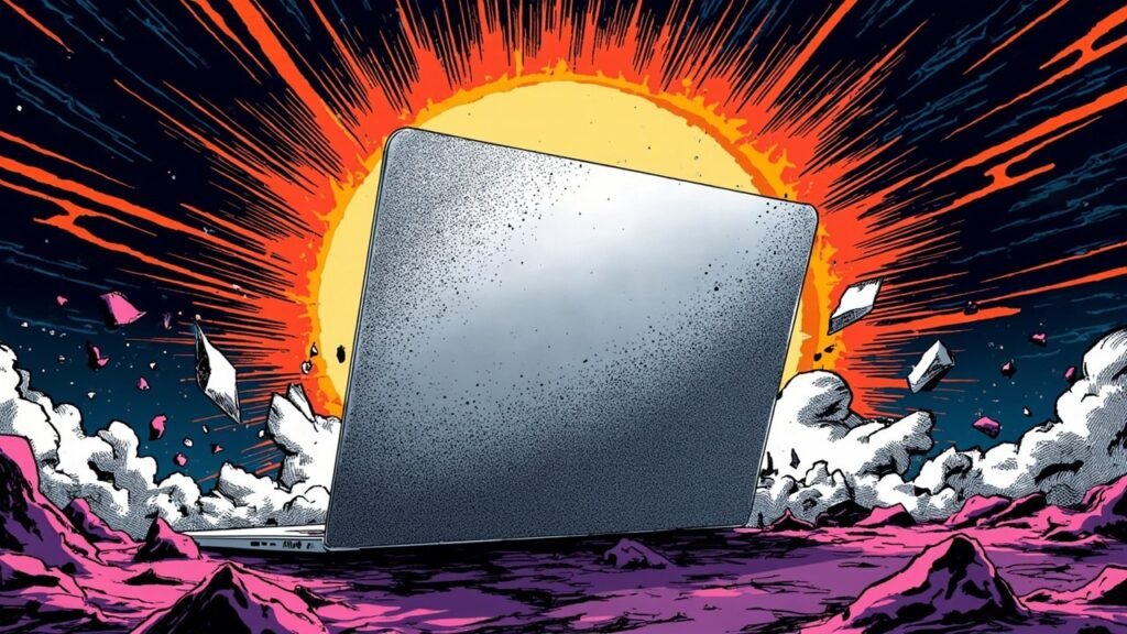 Comic book cover for tech article